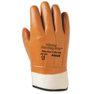 Ansell Vinyl Gloves, 10, Orange, 23-193-10