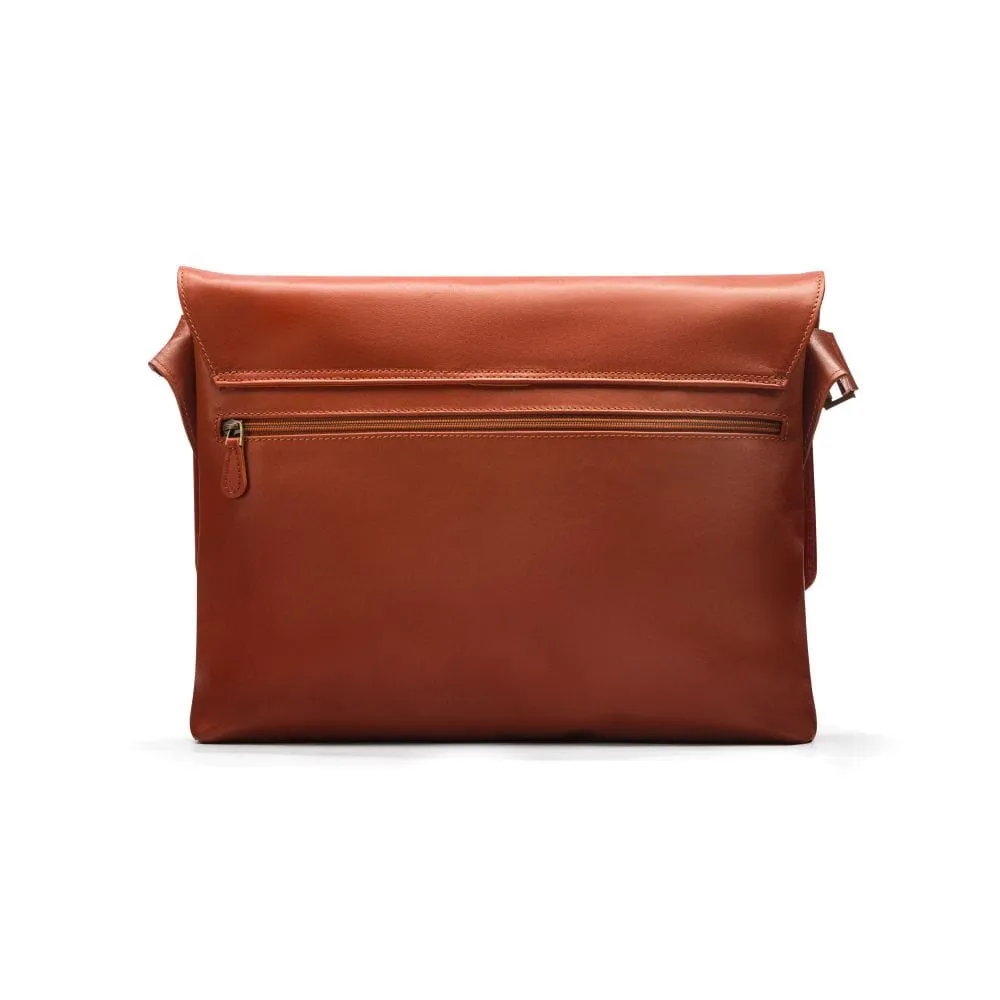 Courier's Leather Messenger Bag - Light Tan