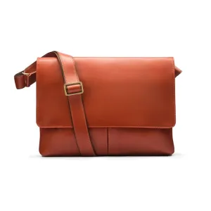 Courier's Leather Messenger Bag - Light Tan