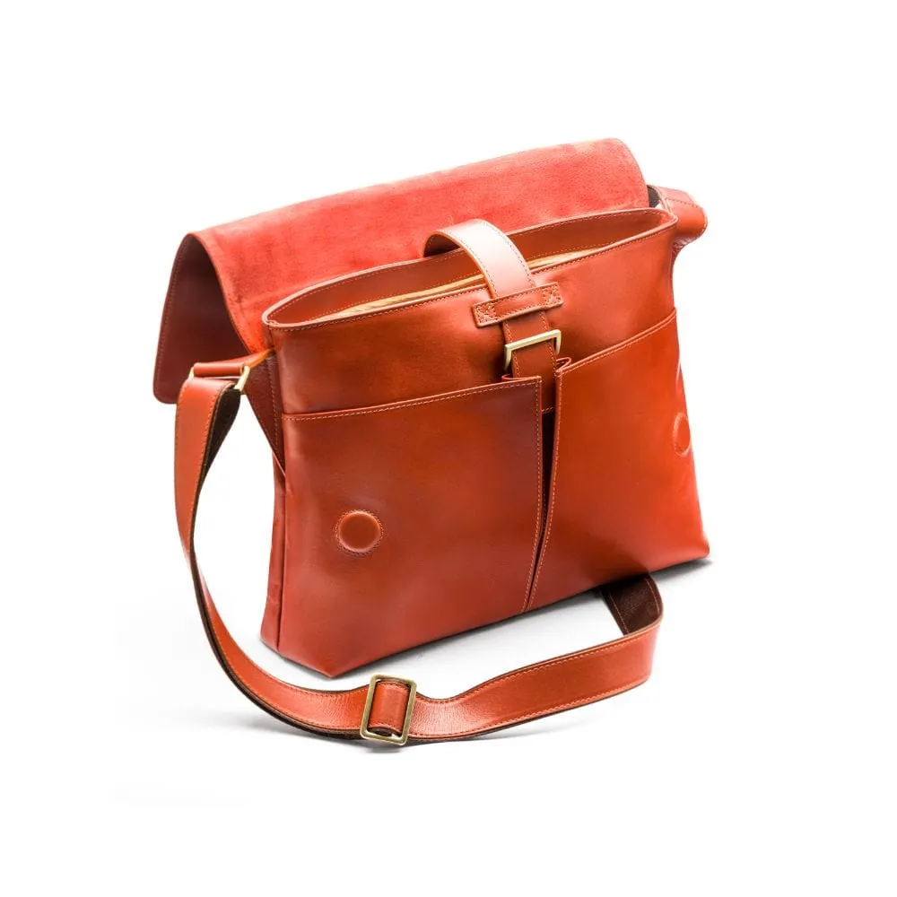 Courier's Leather Messenger Bag - Light Tan