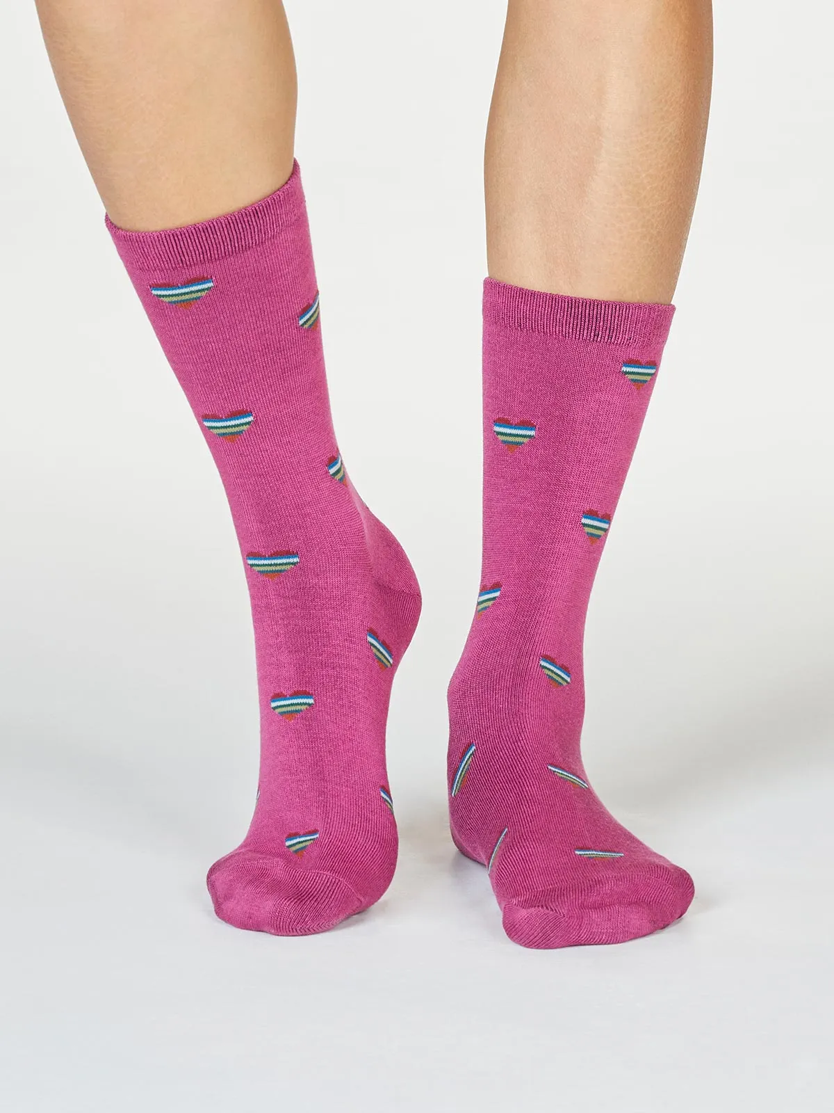 Cretia Heart Stripe Bamboo Organic Cotton Socks