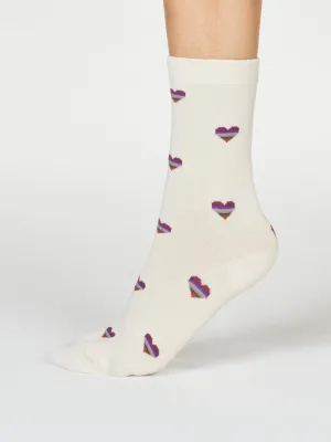 Cretia Heart Stripe Bamboo Organic Cotton Socks