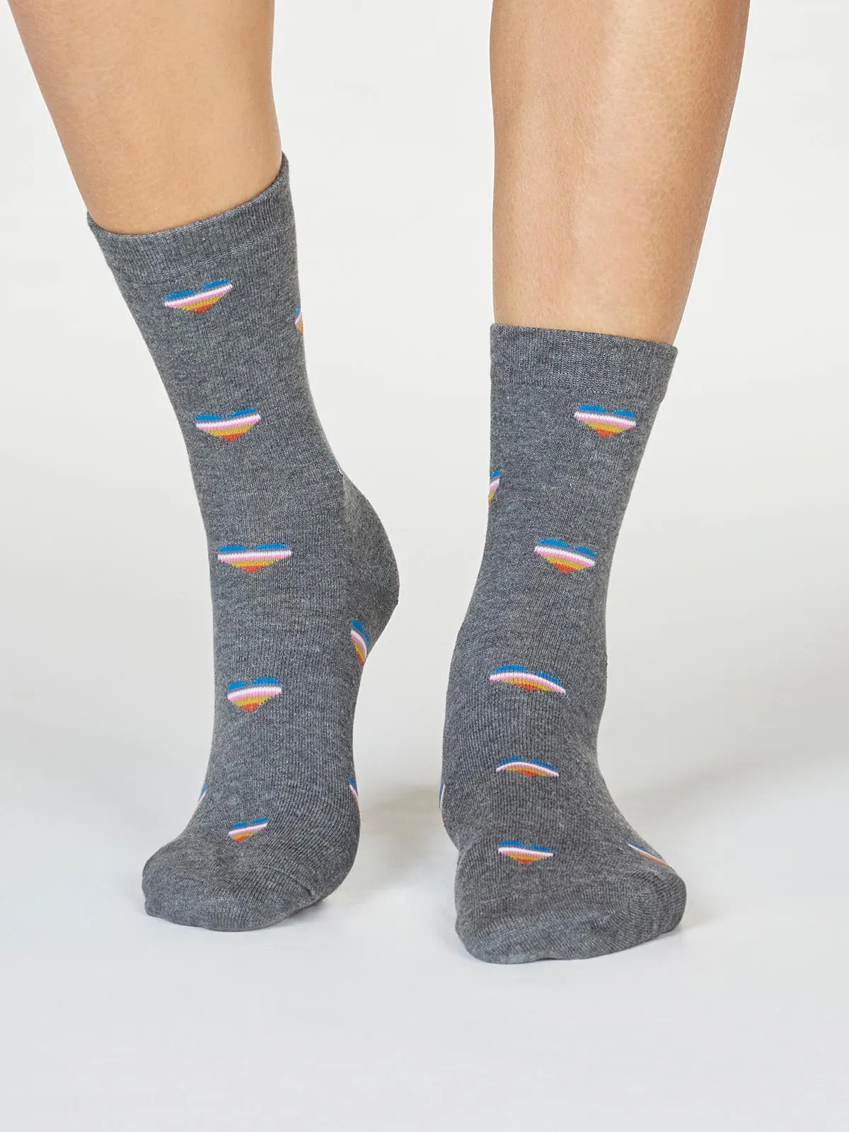 Cretia Heart Stripe Bamboo Organic Cotton Socks
