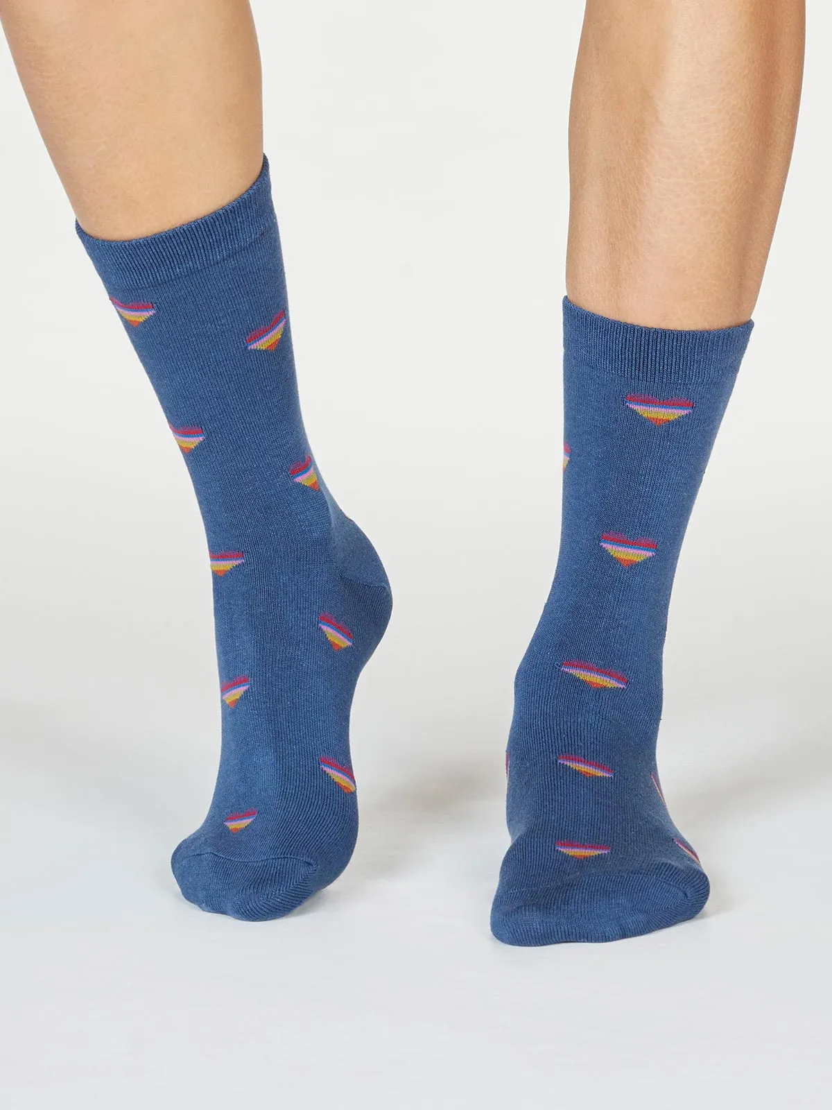 Cretia Heart Stripe Bamboo Organic Cotton Socks