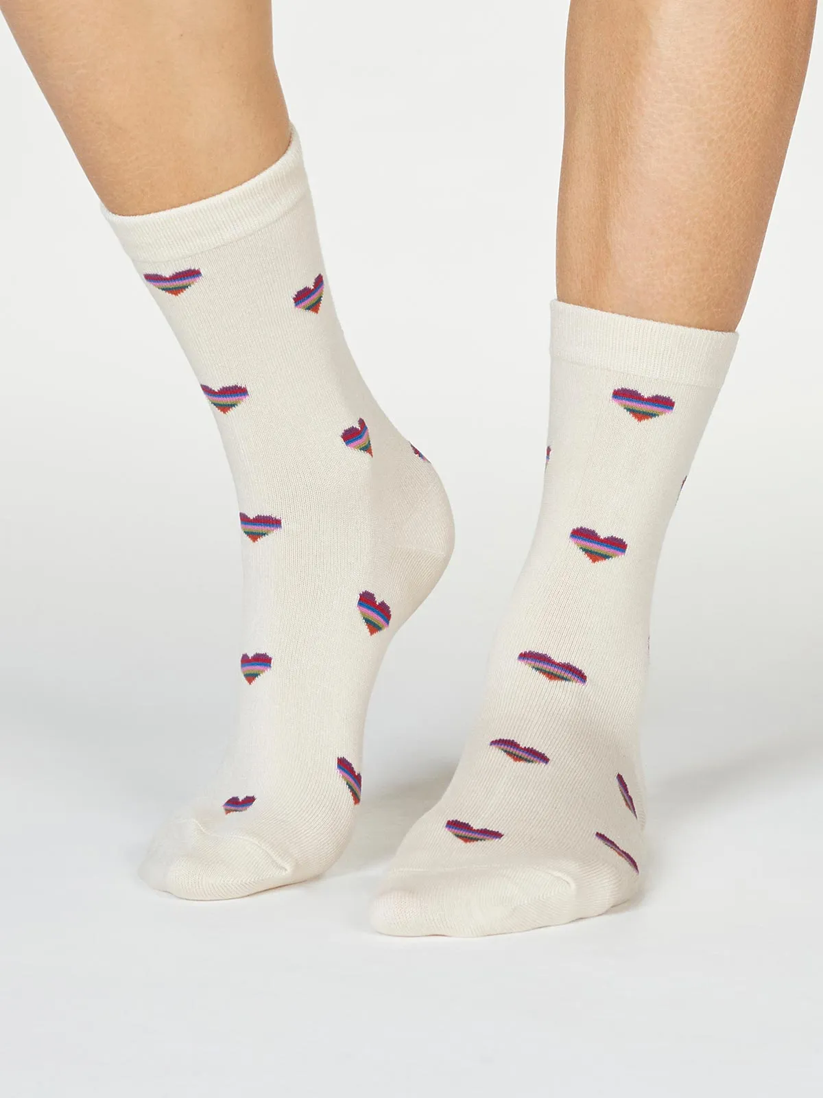 Cretia Heart Stripe Bamboo Organic Cotton Socks