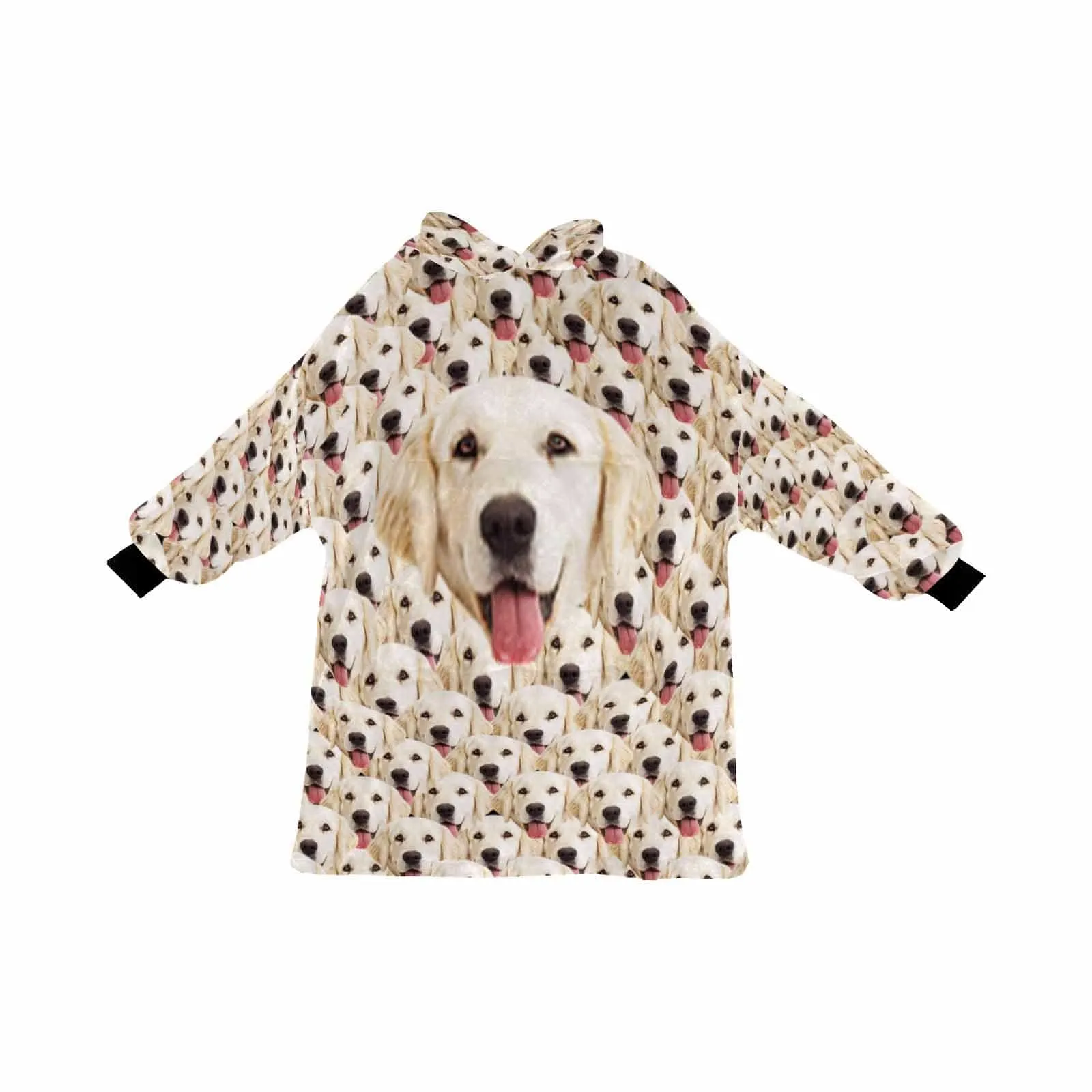 Custom Dog's Face Seamless Hooded Pajama Fleece Loungewear