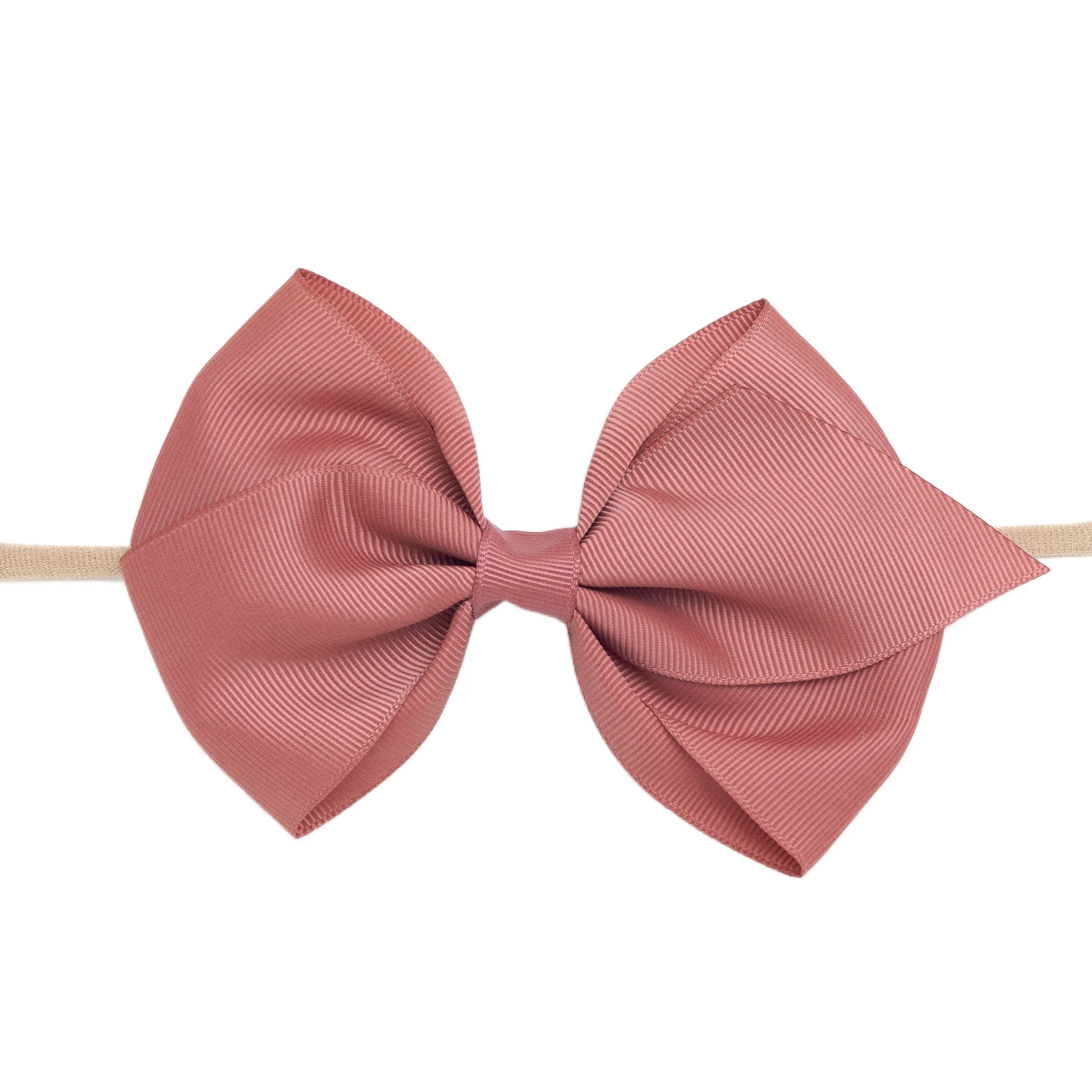 Ella Grosgrain Bow Nylon Headband - Cinnabar