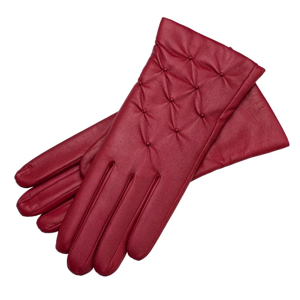 Firenze Dark Red Leather Gloves