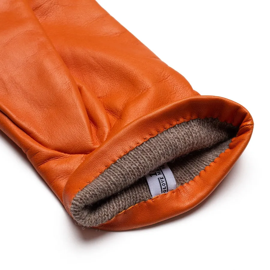 Firenze Orange Leather Gloves