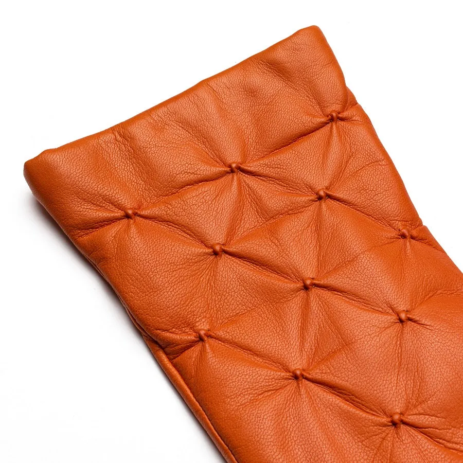 Firenze Orange Leather Gloves