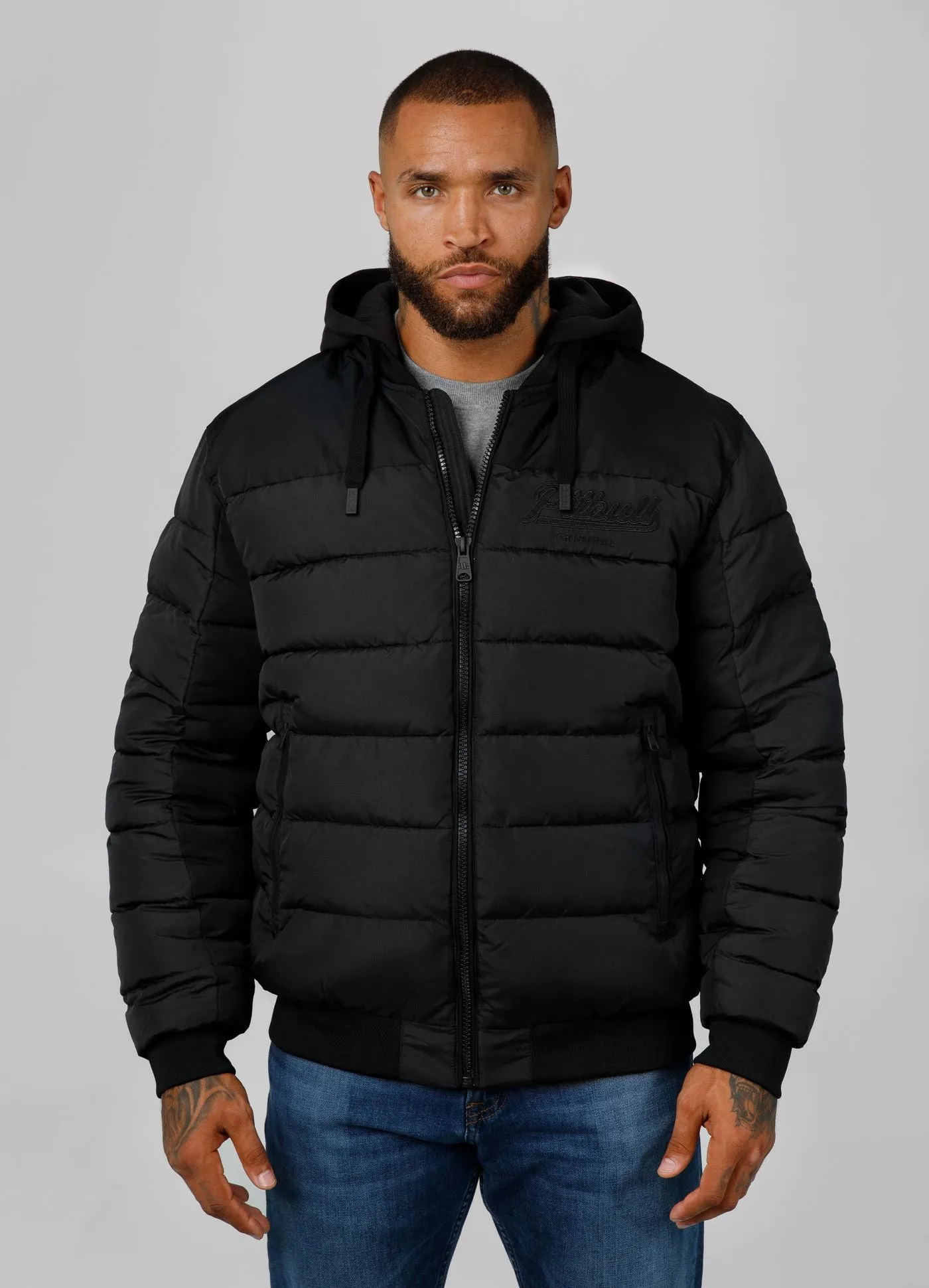 Hidden Hooded Jacket - Black Two-Tone