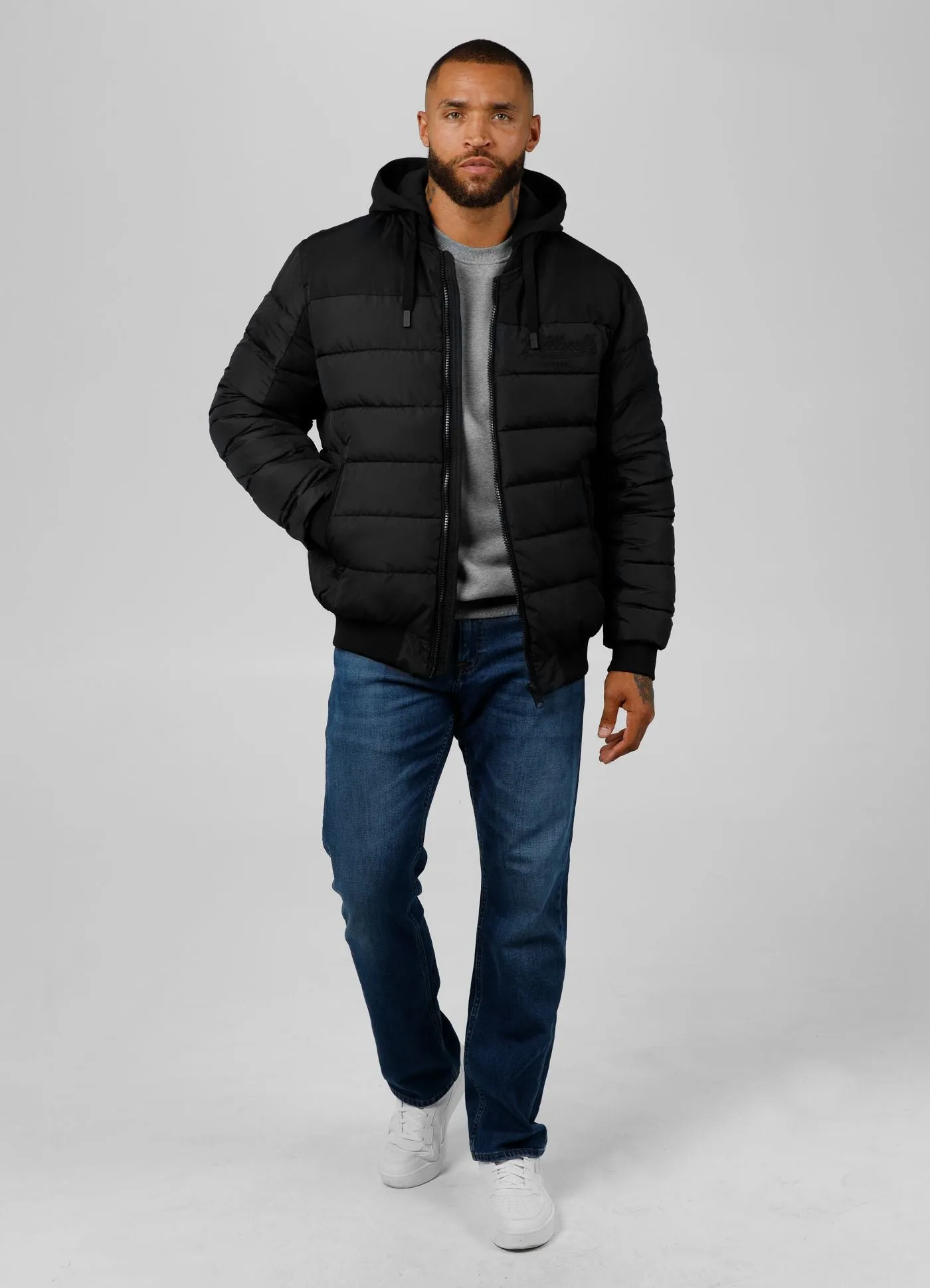 Hidden Hooded Jacket - Black Two-Tone