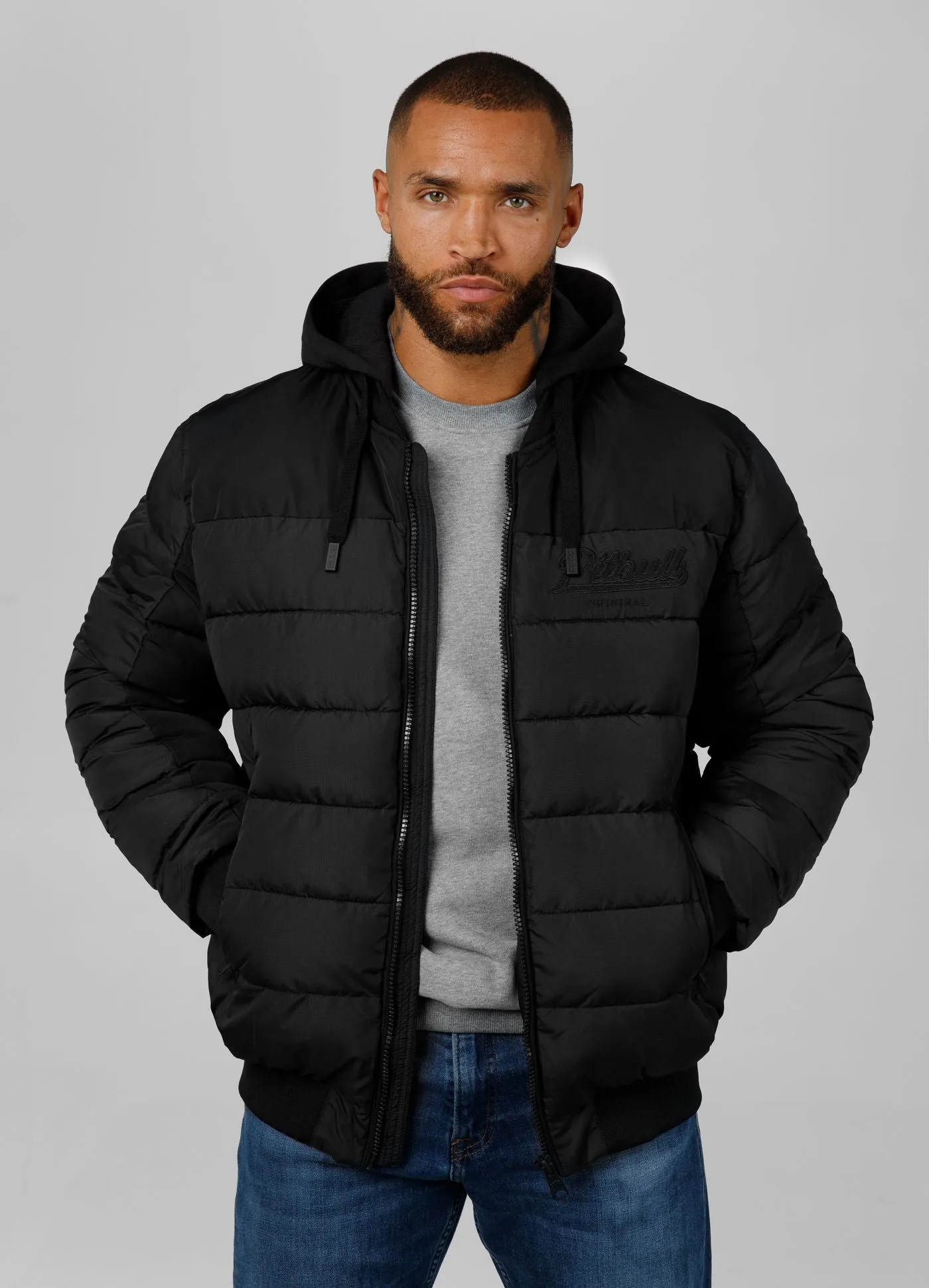 Hidden Hooded Jacket - Black Two-Tone
