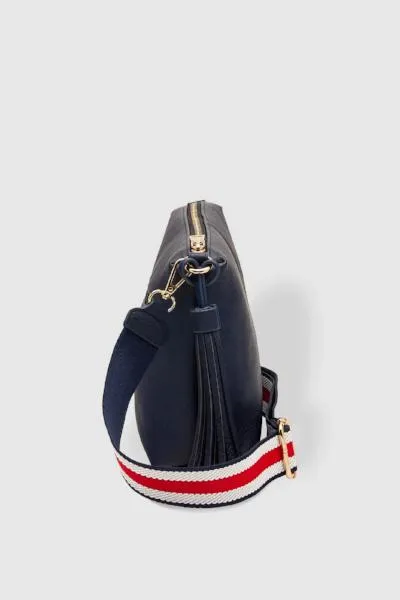 KASEY CROSSBODY BAG NAVY STRIPE GUITAR STRAP