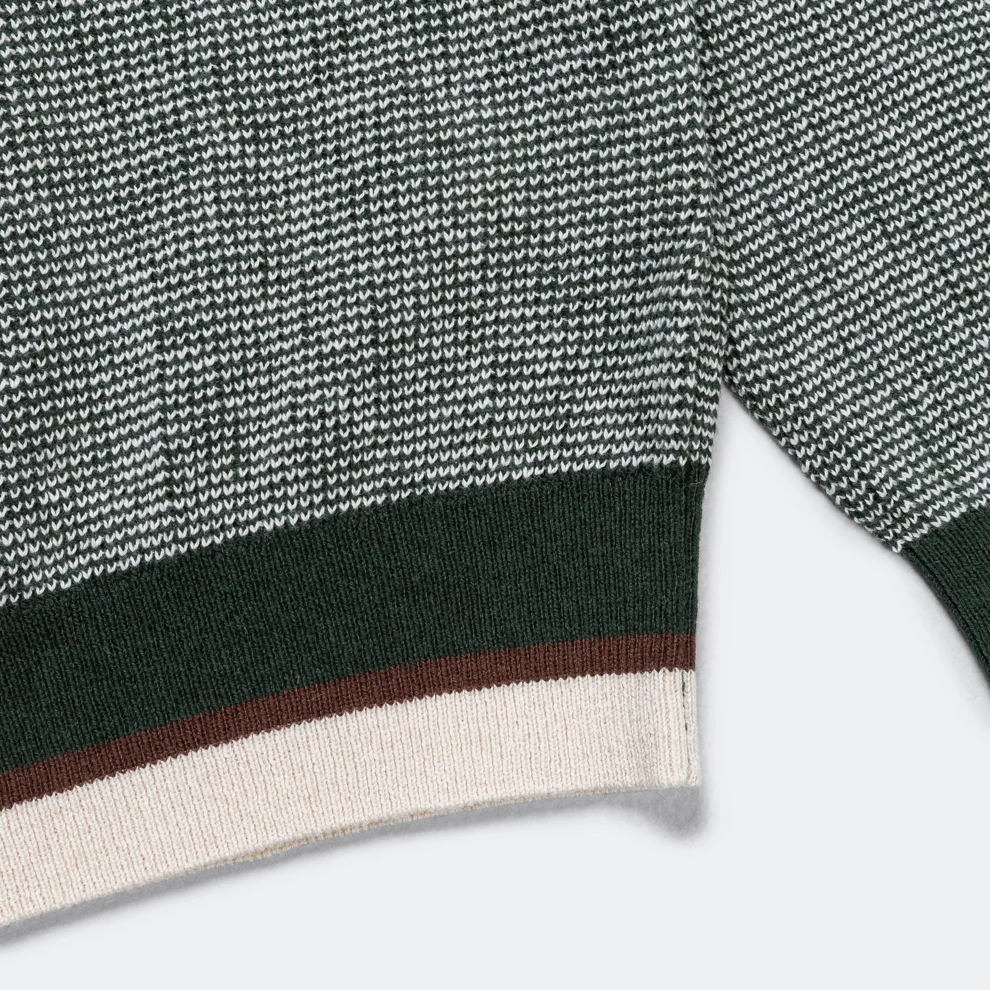 Knit Polo Collar Line - Green