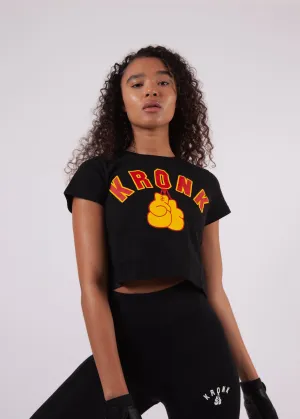 KRONK Gloves Cropped T Shirt Black