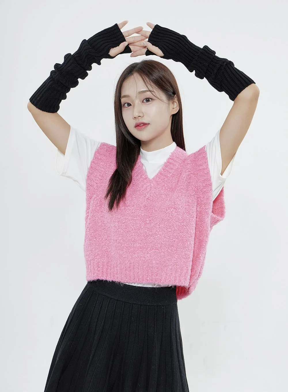 Long Warmer Knit Gloves BO04