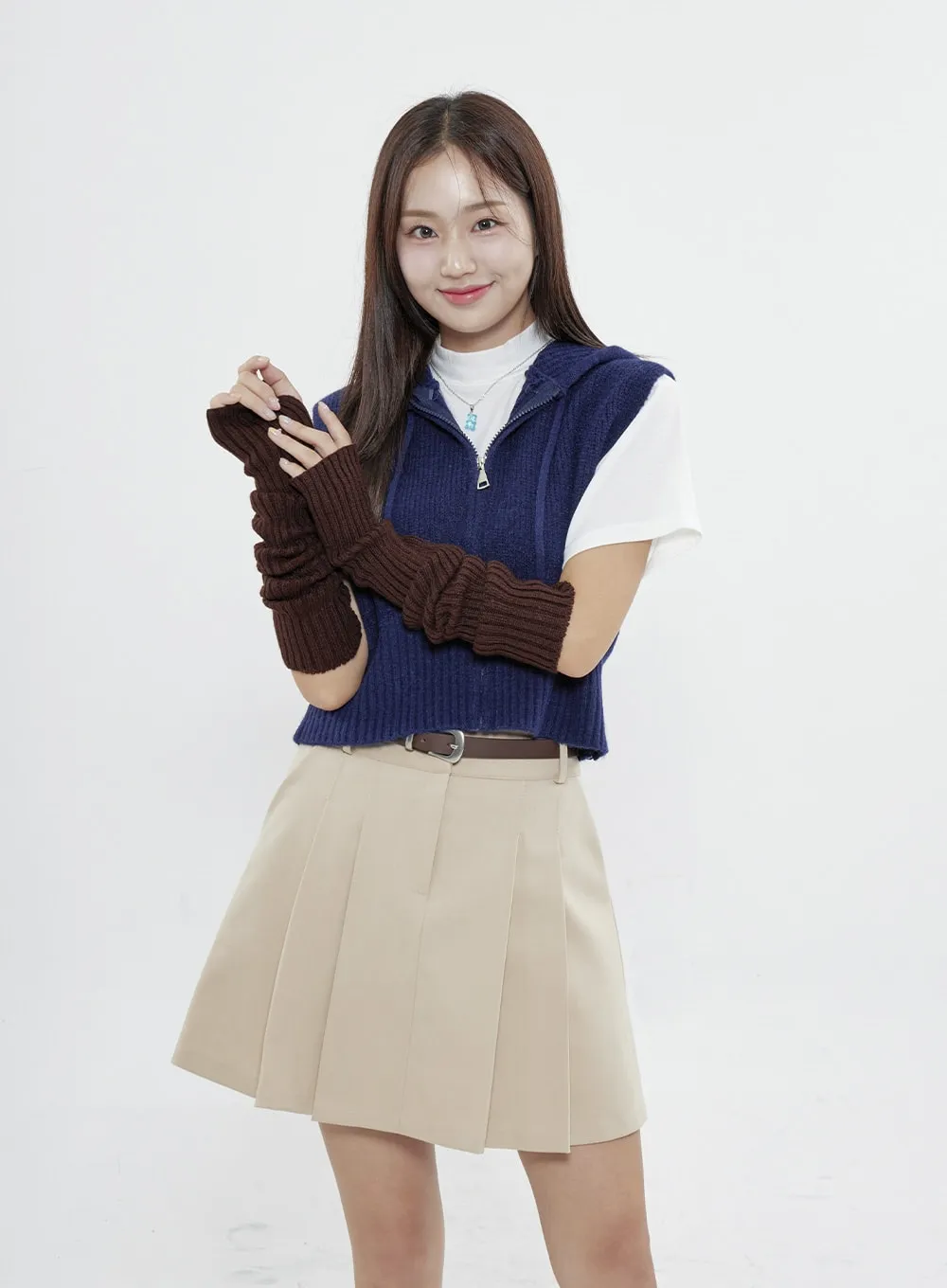 Long Warmer Knit Gloves BO04