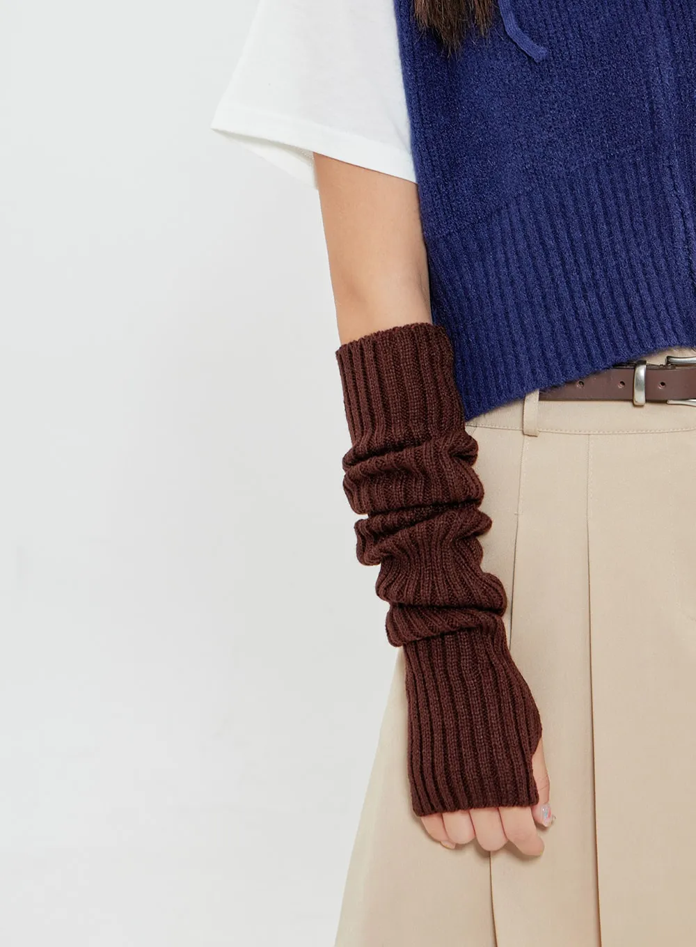 Long Warmer Knit Gloves BO04