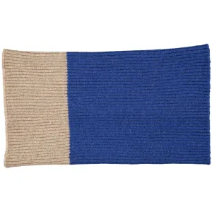 Marine Blue & Soft Brown Lambswool Snood