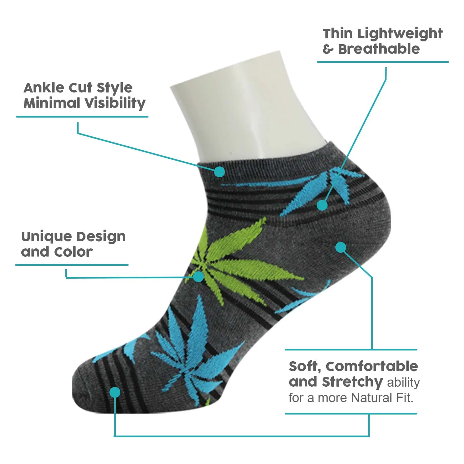 Men's Low Cut Wholesale Sock, Size 9-11 in Assorted Designs - Bulk Case of 144 Pairs