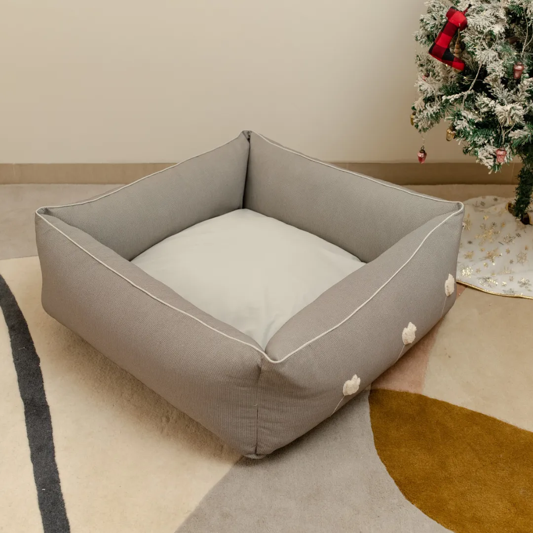 PoochMate OAK BOHO Herringbone Brown Dog Bed : Dandelions