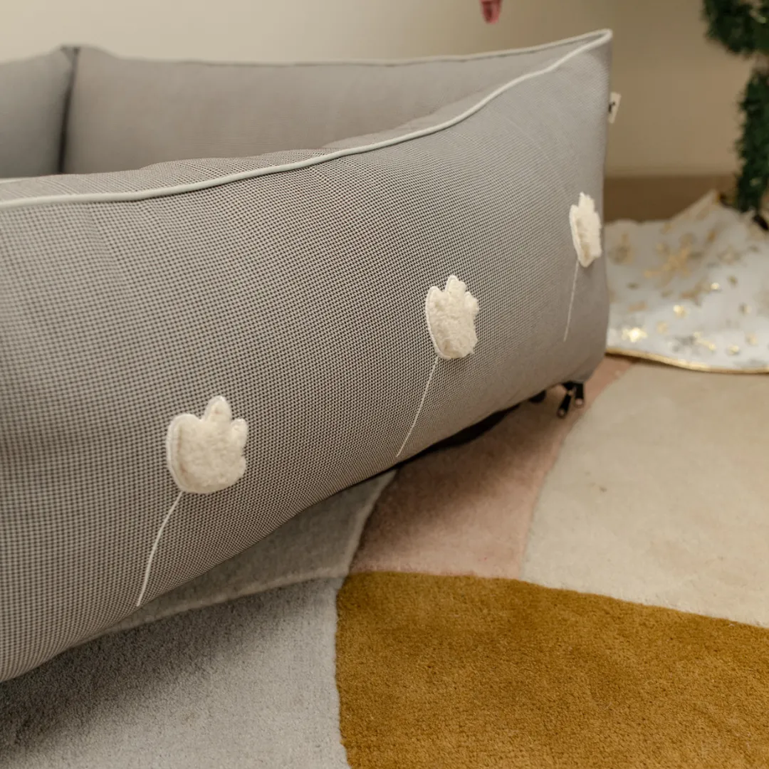 PoochMate OAK BOHO Herringbone Brown Dog Bed : Dandelions