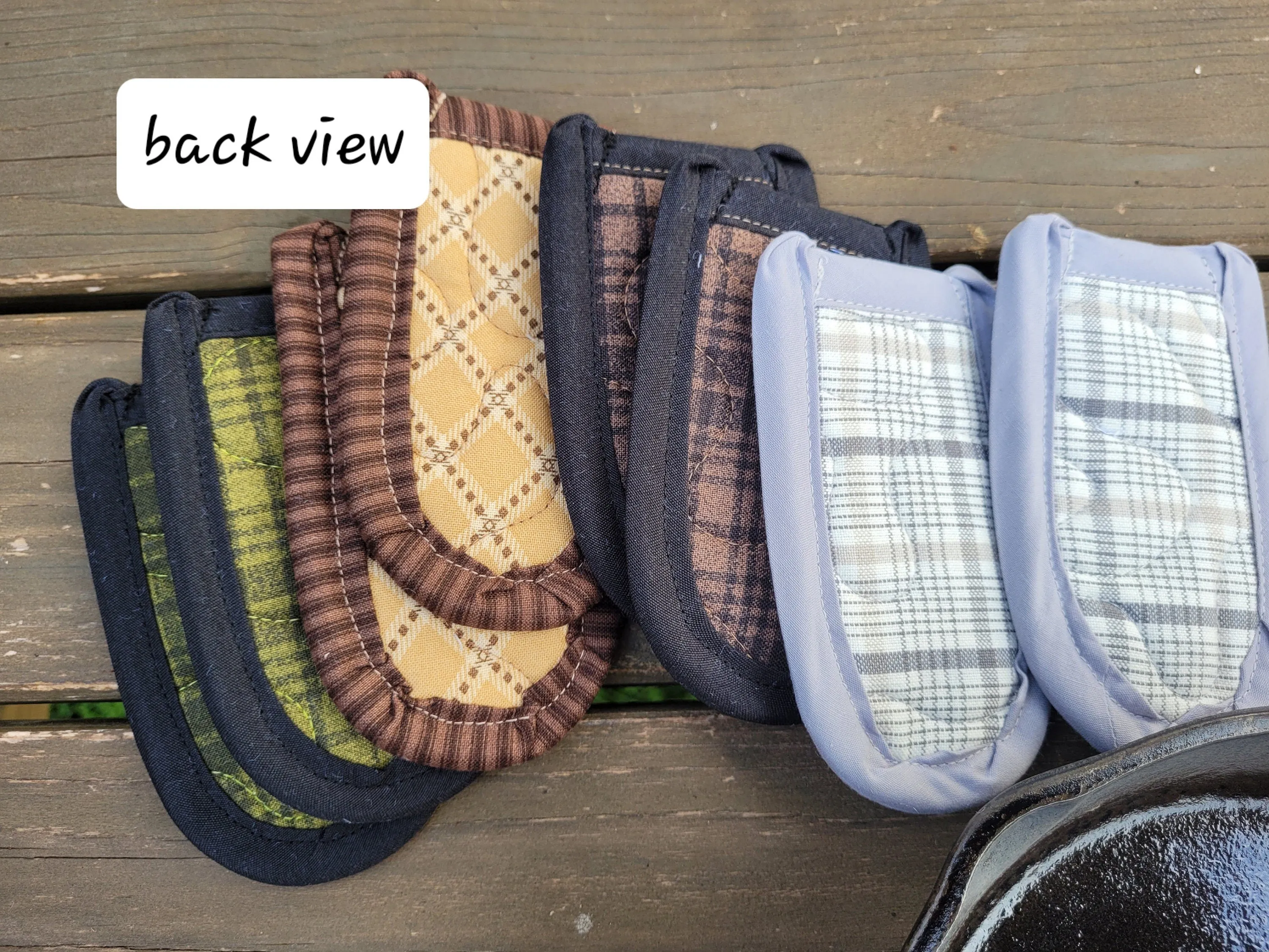 Quilted Handle Cover for Cast Iron Skillet, two sizes