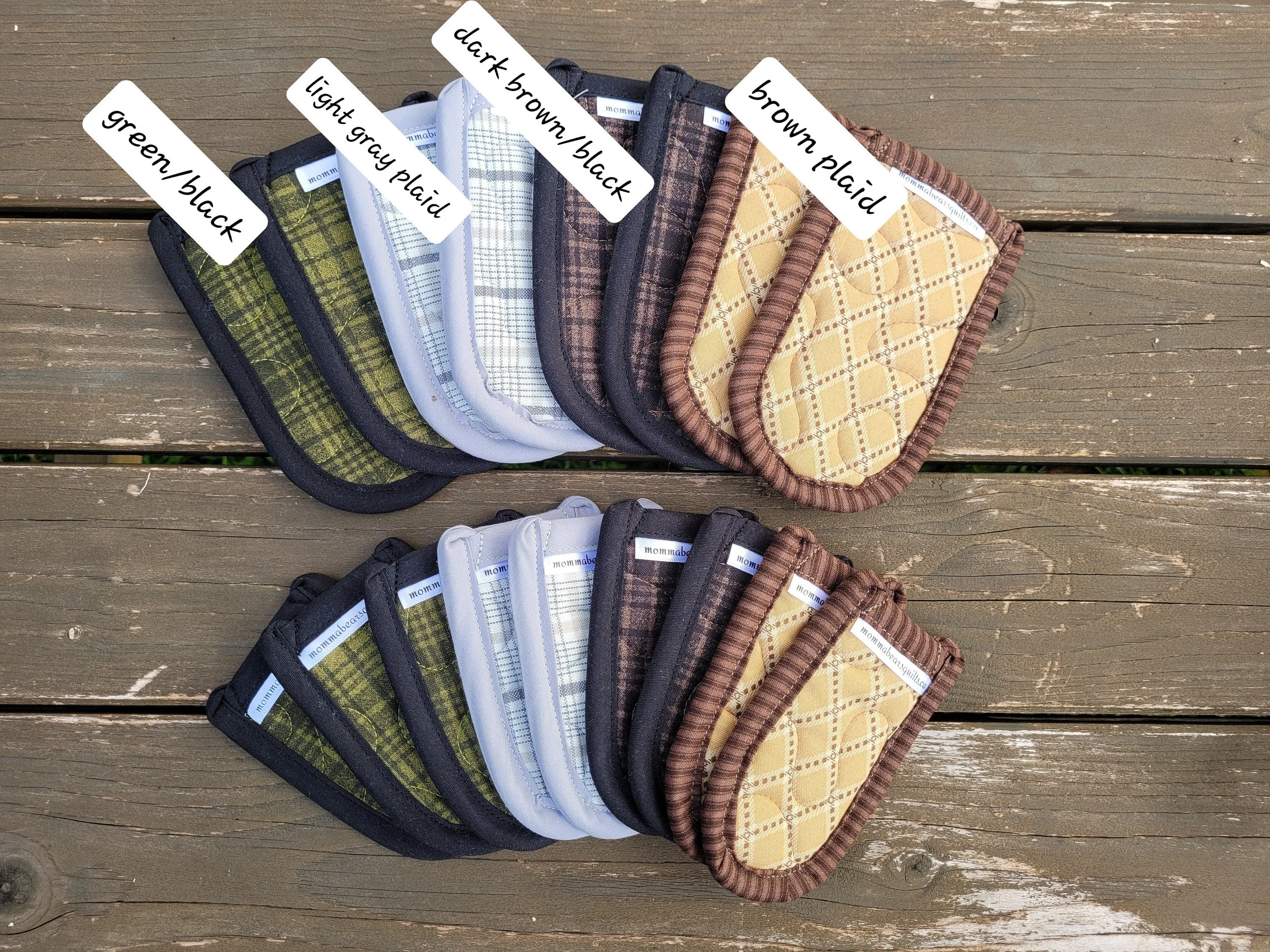 Quilted Handle Cover for Cast Iron Skillet, two sizes