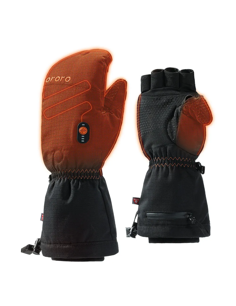 "Fargo" Unisex Heated Flip Top Mittens