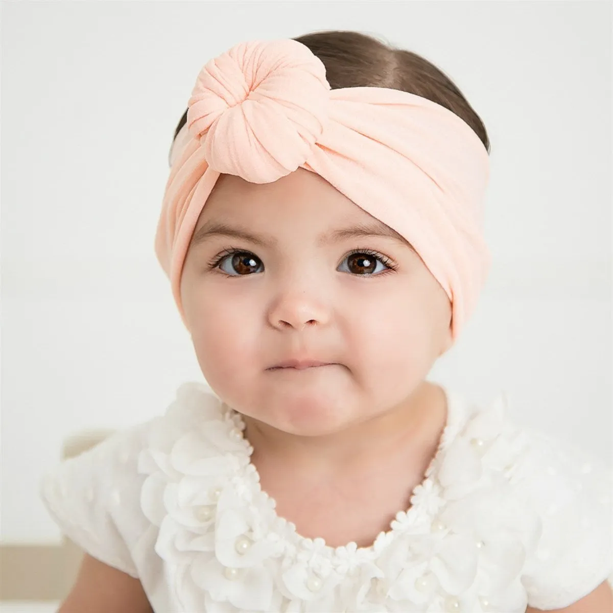 Round Knot Turban - Peach