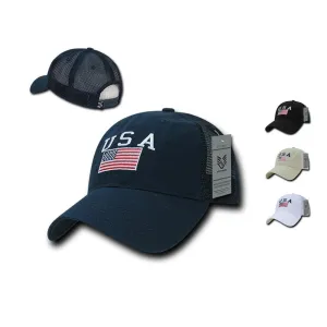 USA US Flag Patriotic Relaxed Fit Trucker Cotton Baseball Caps Hats