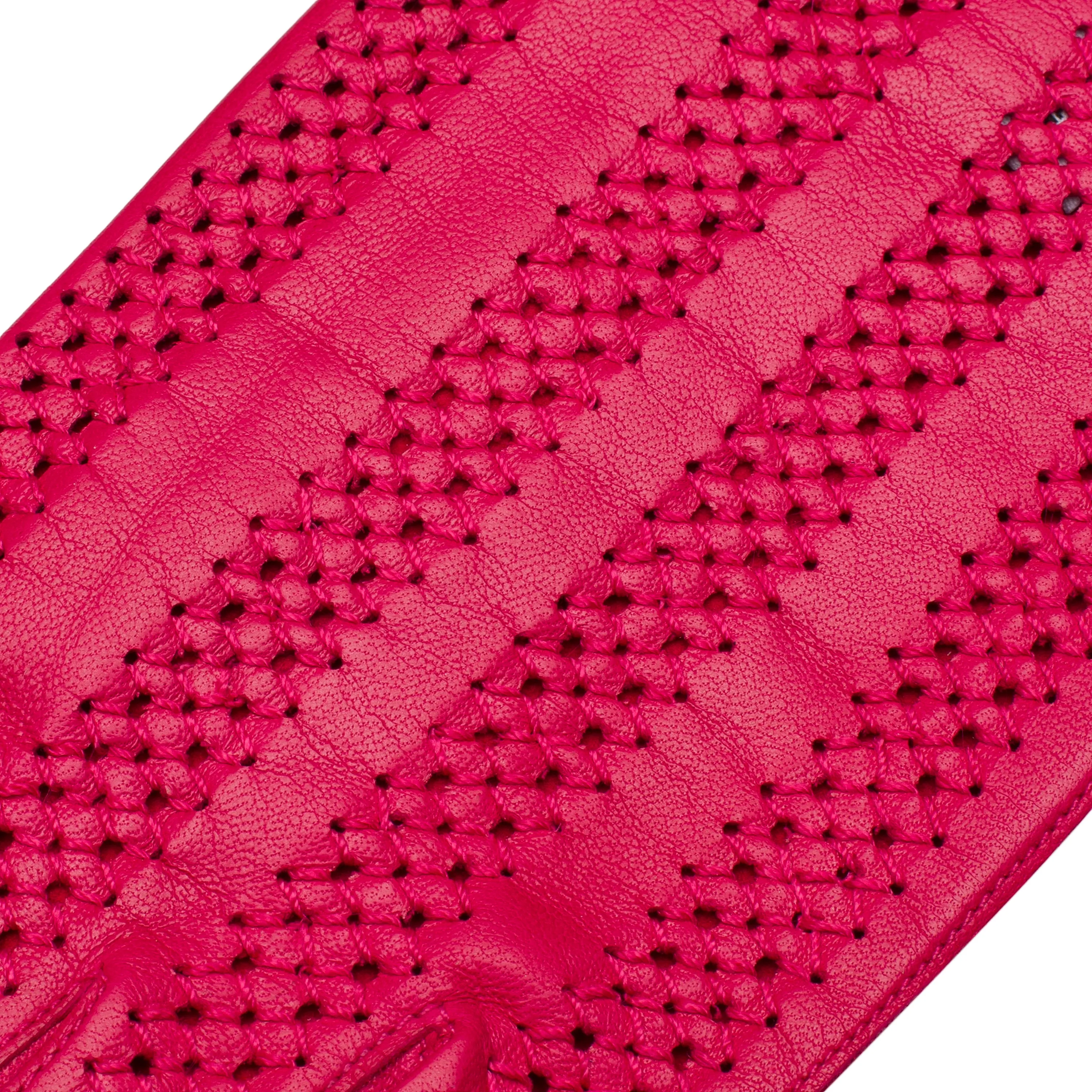 Vernazza Hot Pink Leather Gloves