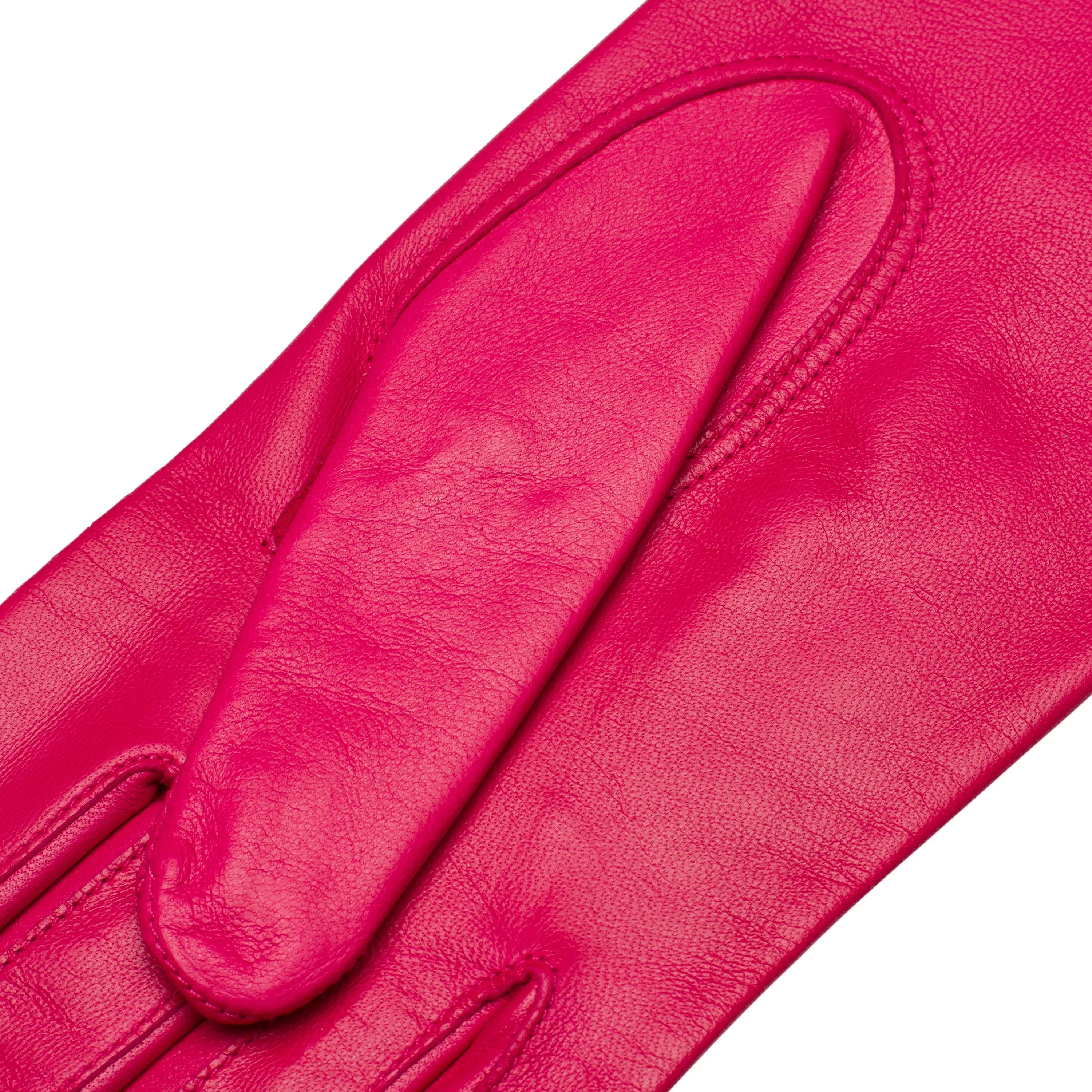 Vernazza Hot Pink Leather Gloves
