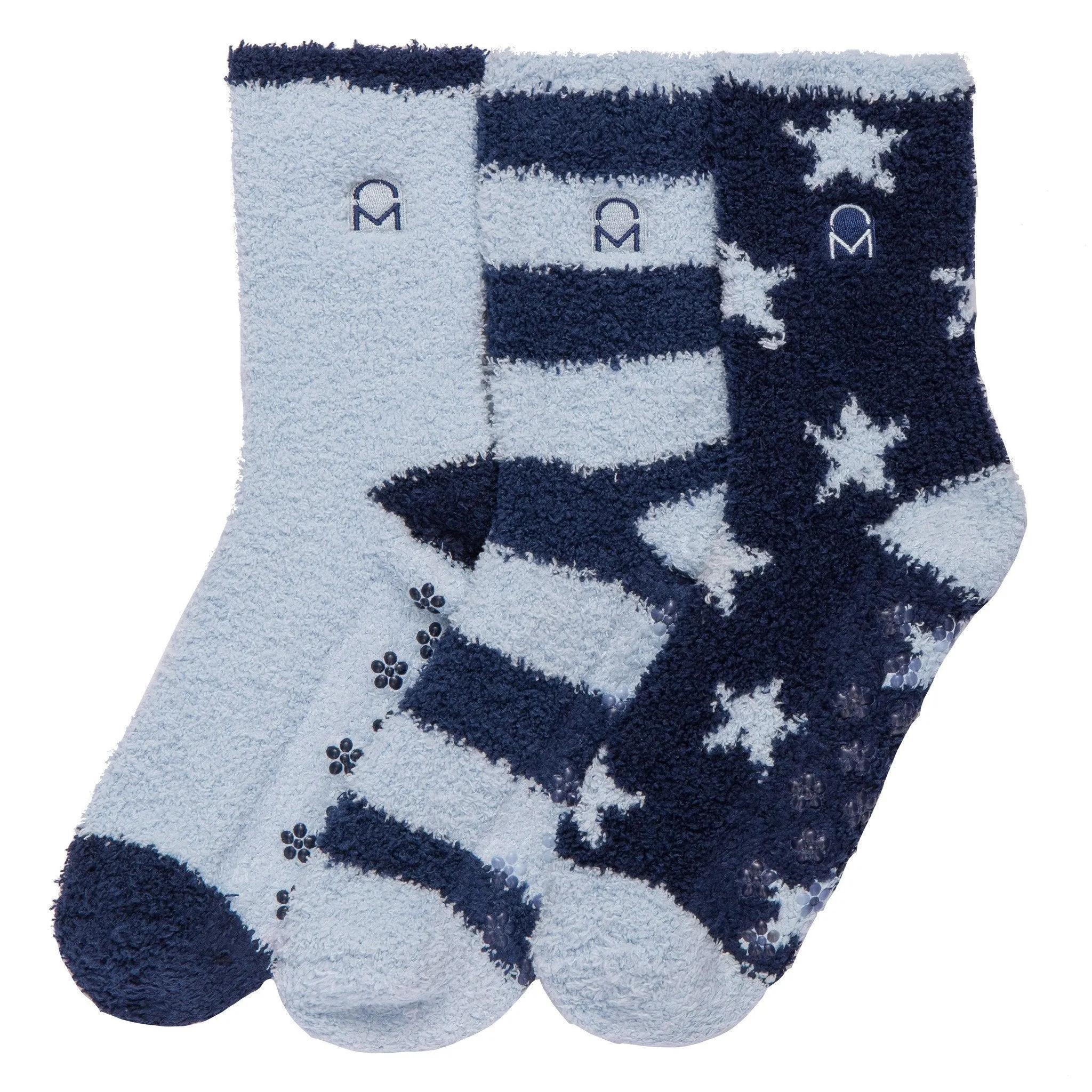 Women's (3 Pairs) Soft Anti-Skid Fuzzy Winter Crew Socks - Set C9 [Gift Packaged]